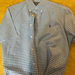 Men’s short sleeve polo dress shirt